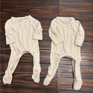 Set of 2 Little Sleepies - 1 Sleeper in Heather Oatmeal, 1 in Mauve